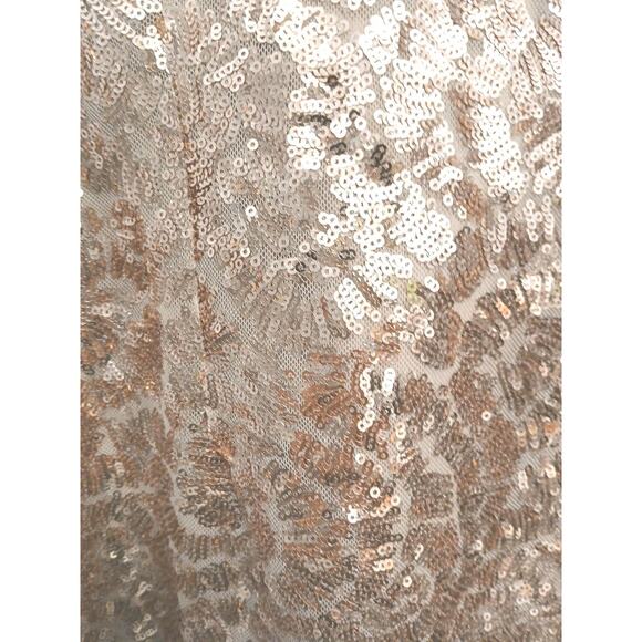 FOREVER 21 Gold Sequins Mini Dress Sz M Cocktail Party New Year Holiday Glam New - Picture 5 of 17